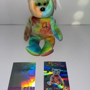RARE TY BEANIE BABY - Peace the Bear!